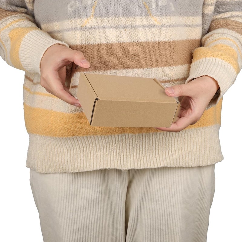 PHAREGE 6x4x2 Inch Shipping Boxes 75 Pack Brown, Tab Lock Tuck Top Mailer Boxes for Packaging Small Business, Cardboard Gift Boxes for Wrapping Mailing Present - Image 4